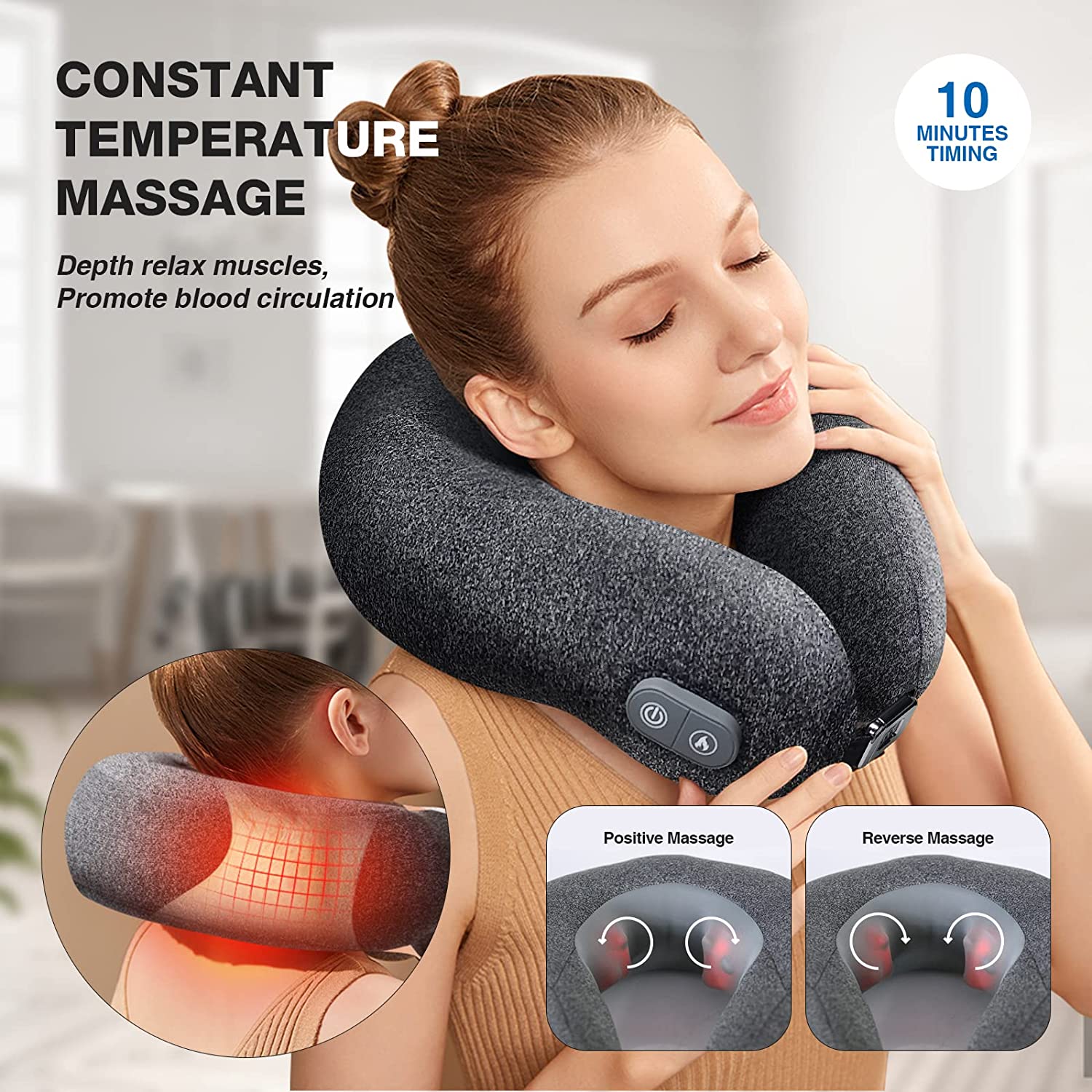 Neck Shoulder Massager with Soothing Heat, Cordless Shiatsu Neck Massa –  Jeepersoutfit